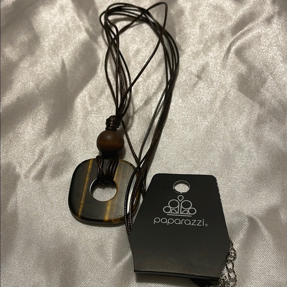 Brown and Black Pendant Necklace